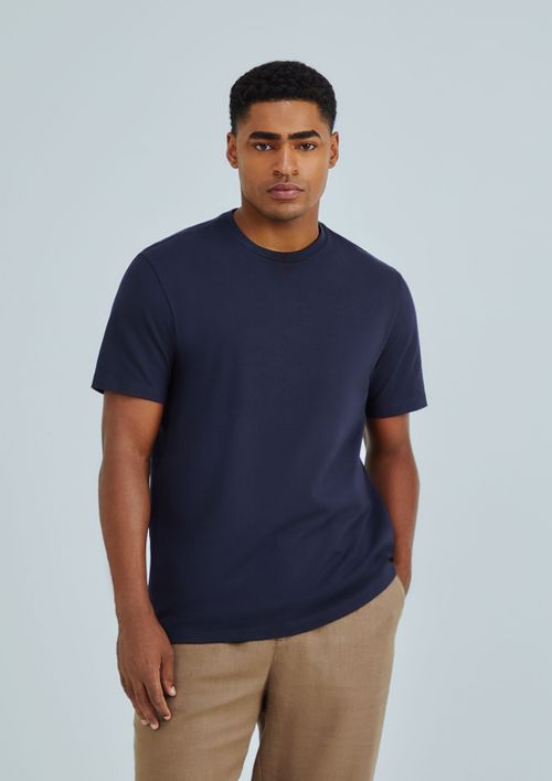 Camiseta Básica Masculina Comfort Super Cotton - Azul