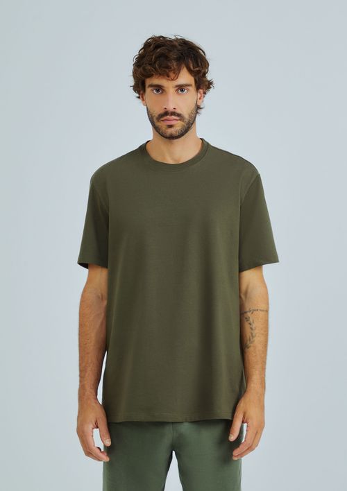 Camiseta Básica Masculina Comfort Super Cotton - Verde