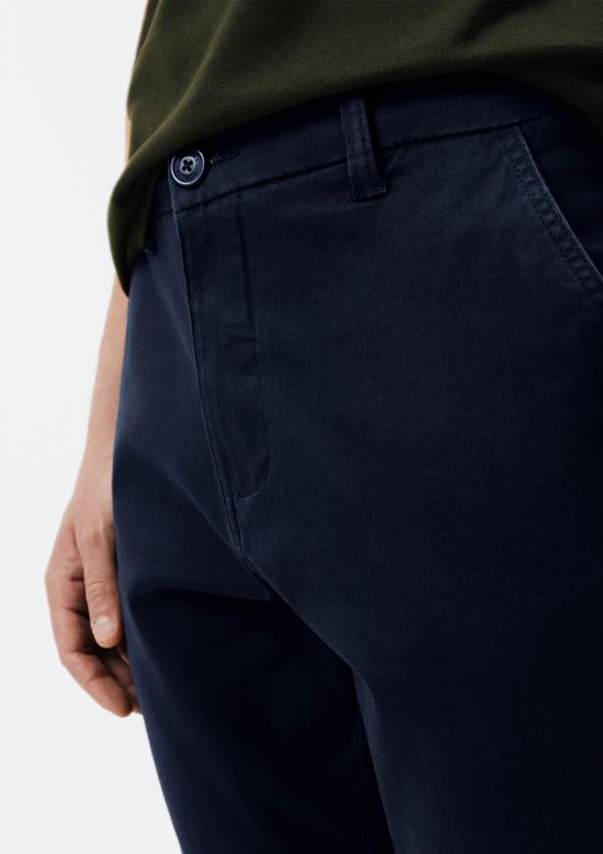 Foto do produto: Calça Básica Masculina Chino Slim Em Sarja Com Elastano - Azul