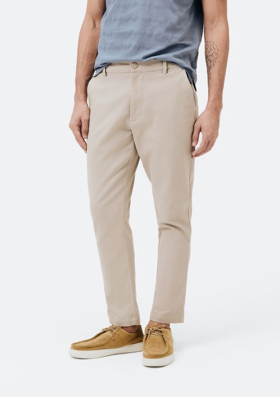 Foto do produto: Calça Em Sarja Masculina Taper Chino - Bege