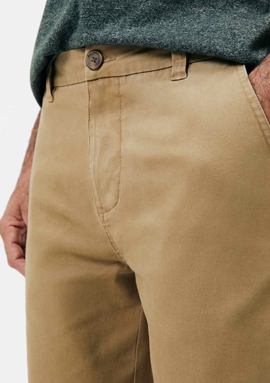 Foto do produto: Calça Básica Masculina Chino Slim Em Sarja Com Elastano - Caqui