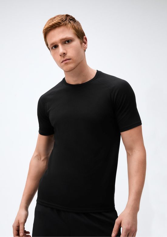 Foto do produto: Camiseta Esportiva Masculina Manga Curta Raglan - Preto