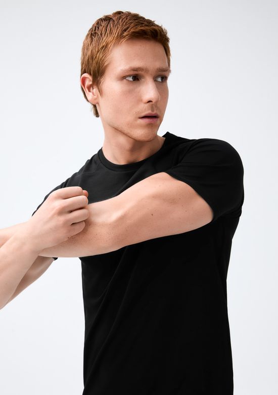 Foto do produto: Camiseta Esportiva Masculina Manga Curta Raglan - Preto