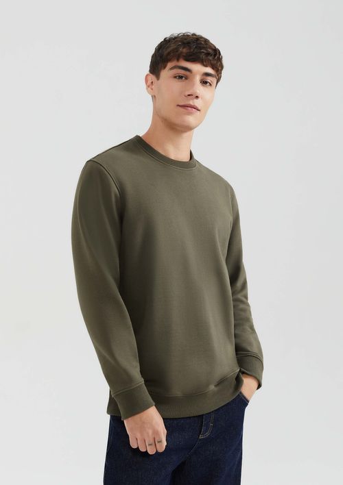 Blusão Básico Masculino Comfort Em Moletom Peluciado - Verde