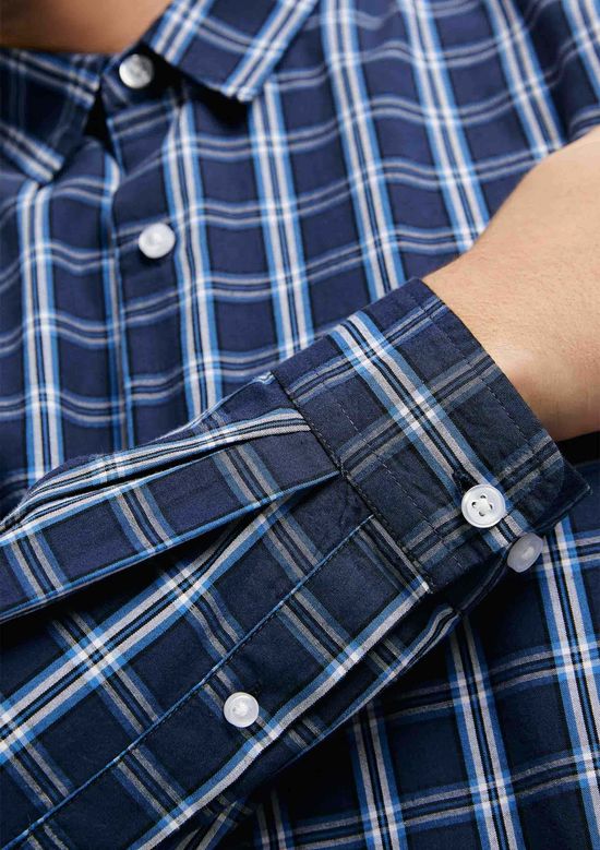 Foto do produto: Camisa Masculina Manga Longa Xadrez - Azul