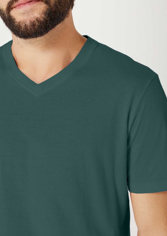 Foto do produto: Camiseta Básica Masculina Manga Curta Decote V World - Verde