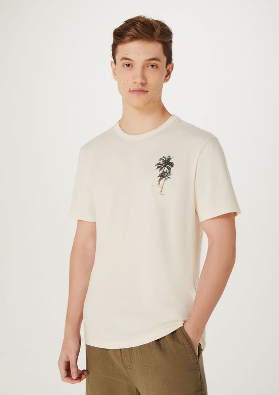 Foto do produto: Camiseta Masculina Manga Curta Com Estampa - Bege