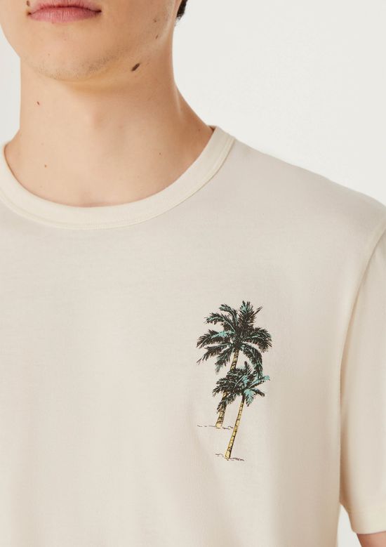 Foto do produto: Camiseta Masculina Manga Curta Com Estampa - Bege
