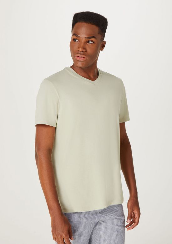 Foto do produto: Camiseta Básica Masculina Manga Curta Decote V World - Verde