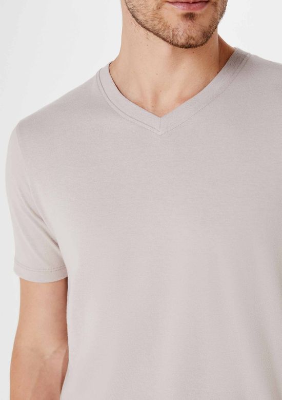 Foto do produto: Camiseta Básica Masculina Manga Curta Decote V World - Cinza