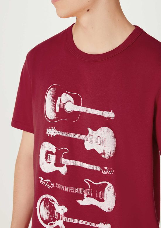 Foto do produto: Camiseta Masculina Manga Curta Com Estampa - Vermelho
