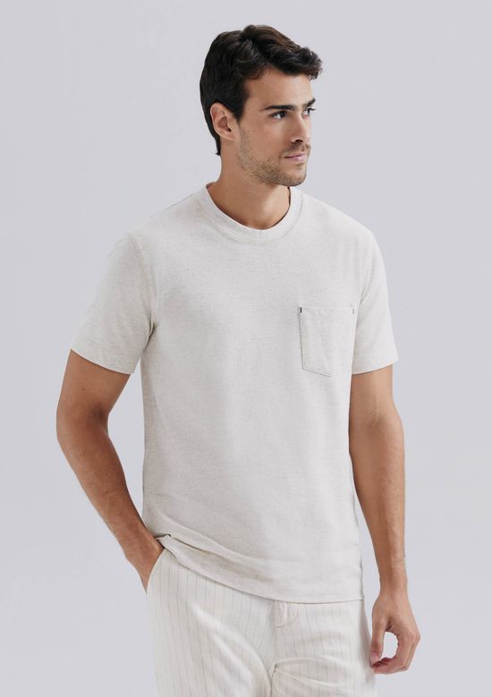 Foto do produto: Camiseta Básica Masculina Manga Curta Texturizada Brisa - Bege