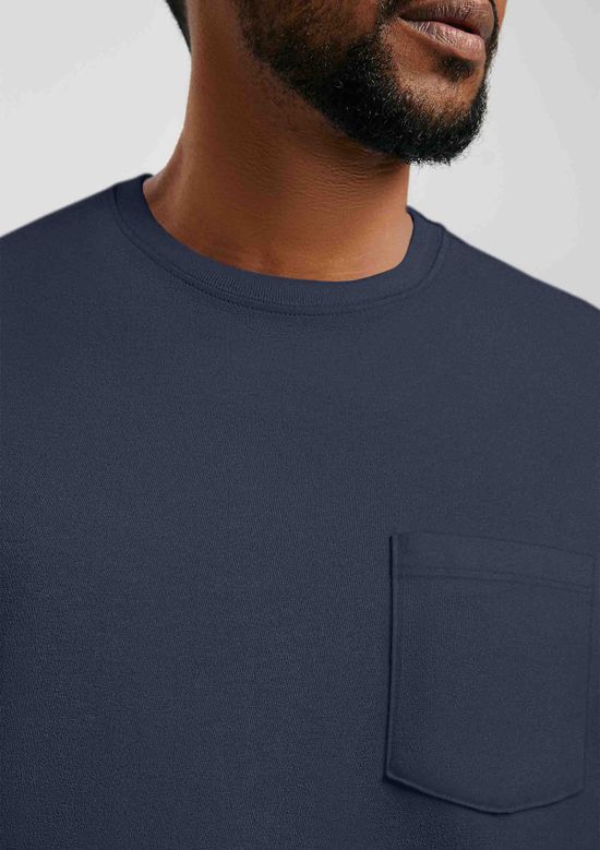 Foto do produto: Camiseta Básica Masculina Comfort Super Cotton Com Bolso - Azul