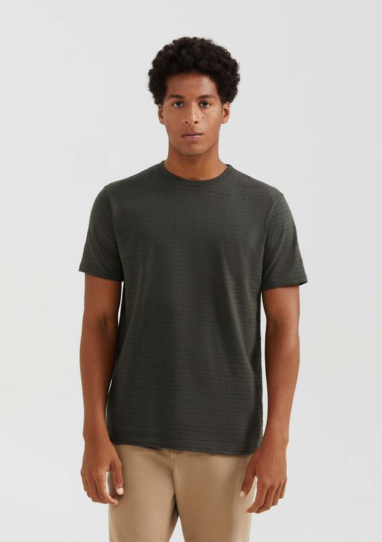 Foto do produto: Camiseta Masculina Manga Curta Em Malha Texturizada - Verde