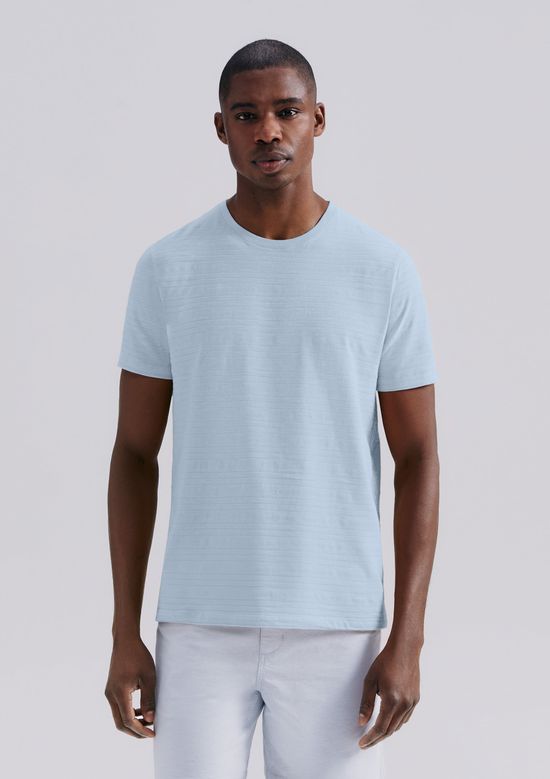 Foto do produto: Camiseta Masculina Manga Curta Em Malha Texturizada - Azul