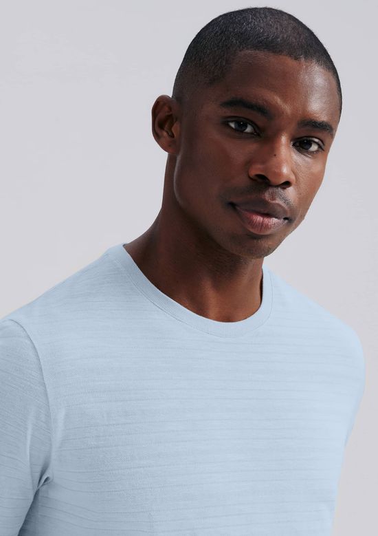 Foto do produto: Camiseta Masculina Manga Curta Em Malha Texturizada - Azul