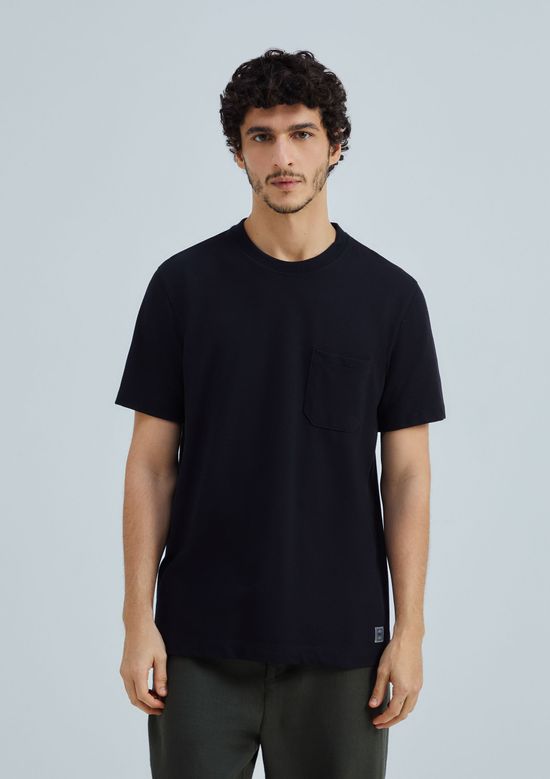 Foto do produto: Camiseta Básica Masculina Manga Curta Texturizada Brisa - Preto
