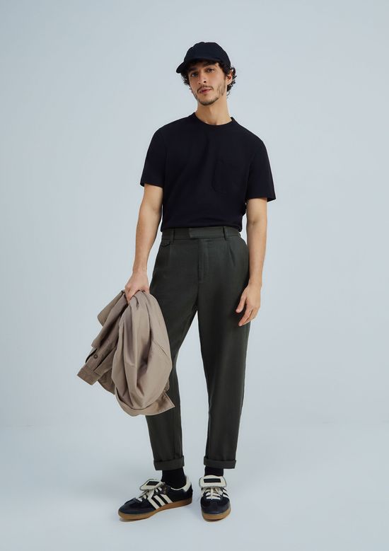 Foto do produto: Camiseta Básica Masculina Manga Curta Texturizada Brisa - Preto
