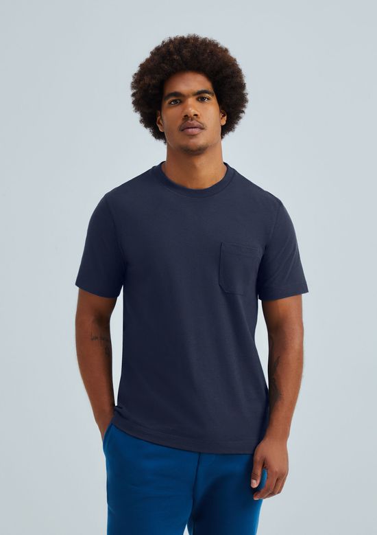 Foto do produto: Camiseta Básica Masculina Manga Curta Texturizada Brisa - Azul