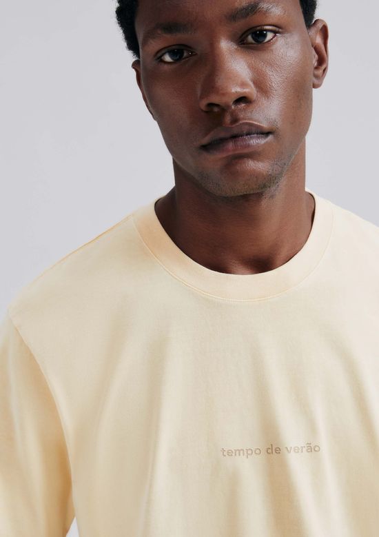 Foto do produto: Camiseta Masculina Manga Curta Com Bordado - Amarelo
