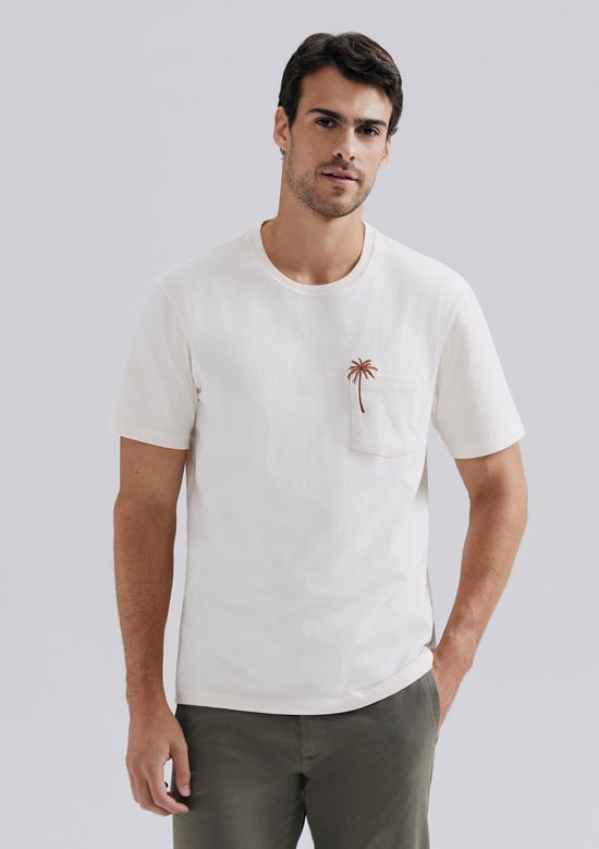 Foto do produto: Camiseta Masculina Comfort Super Cotton Com Estampa - Creme