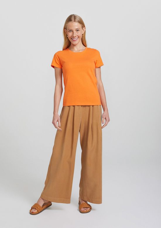 Foto do produto: Camiseta Básica Feminina Slim World - Laranja