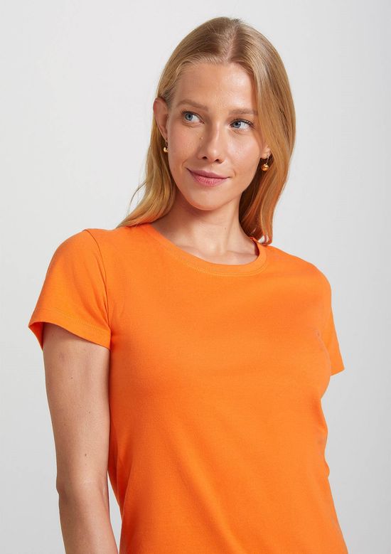 Foto do produto: Camiseta Básica Feminina Slim World - Laranja