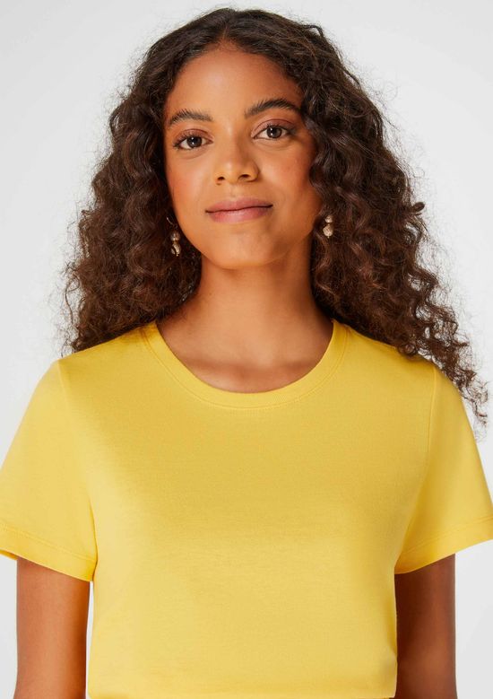 Foto do produto: Camiseta Básica Feminina Slim World - Amarelo