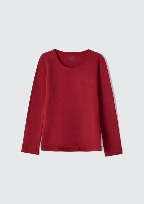 Foto do produto: Blusa Básica Infantil Menina Manga Longa Hering Kids - Vermelho