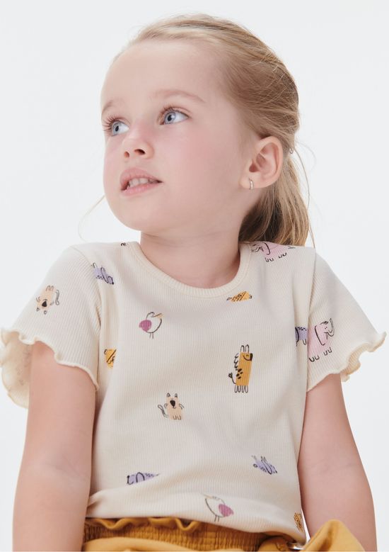 Foto do produto: Blusa Infantil Menina Toddler Estampada - Creme