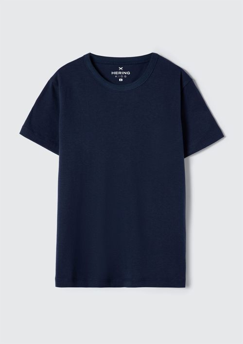 Camiseta Básica Infantil Menino Modelagem Regular - Azul
