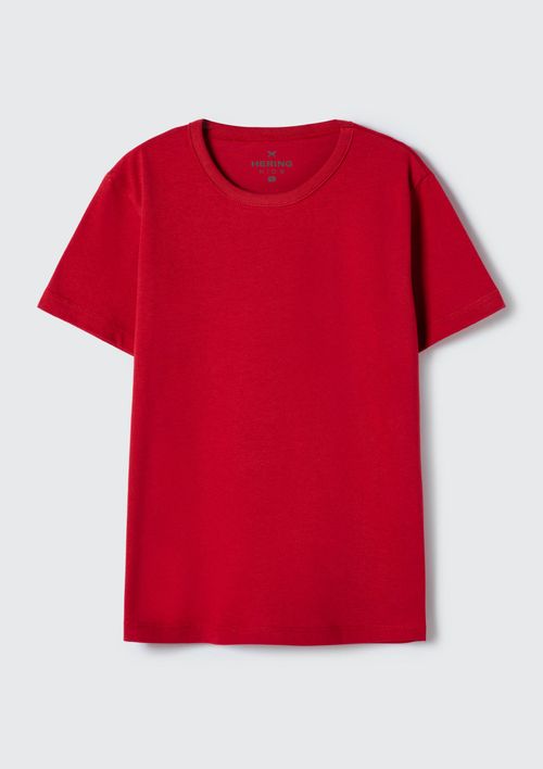 Camiseta Básica Infantil Menino Modelagem Regular - Vermelho