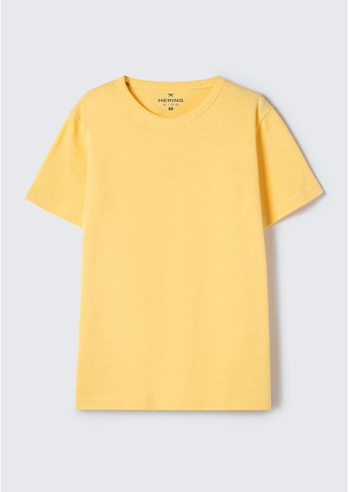 Camiseta Básica Infantil Menino Modelagem Regular - Amarelo