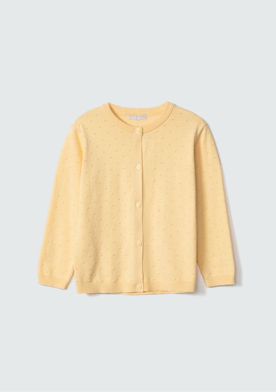 Foto do produto: Cardigan Infantil Menina Toddler Em Tricô - Amarelo
