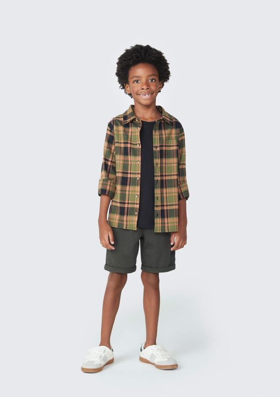 Foto do produto: Camisa Infantil Menino Manga Longa Xadrez - Verde