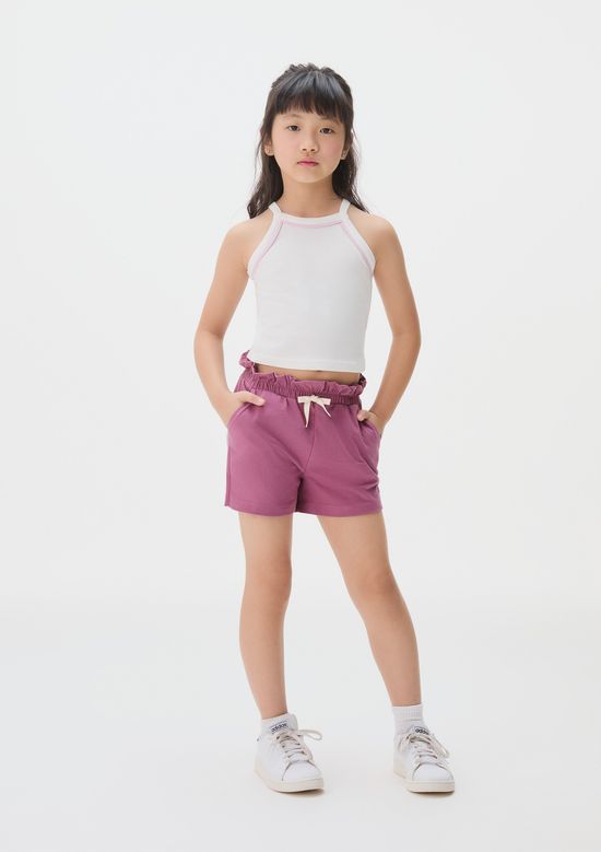 Foto do produto: Shorts Básico Infantil Menina Clochard Em Moletom - Lilás