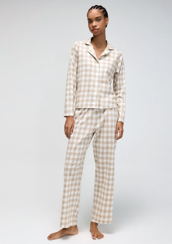 Foto do produto: Pijama Longo Feminino Americano Estampado - Bege
