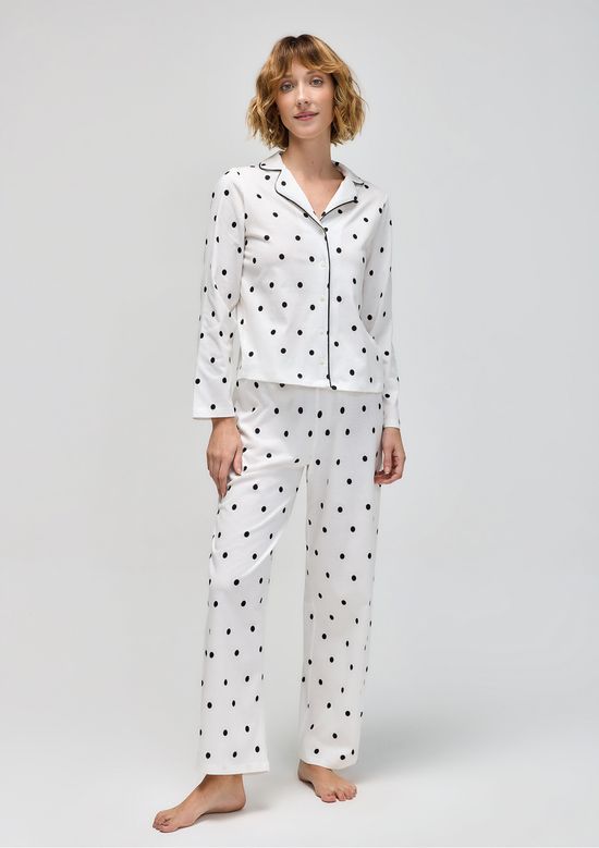 Foto do produto: Pijama Longo Feminino Americano Estampado - Off white