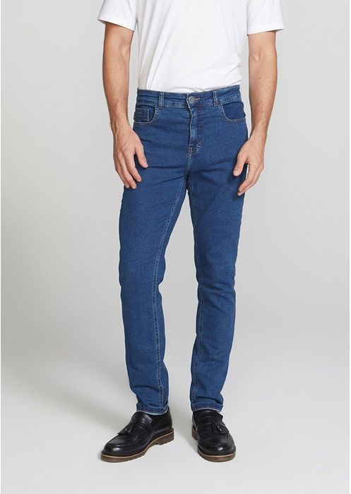 Calça Jeans Masculino Skinny Com Elastano - Azul Médio