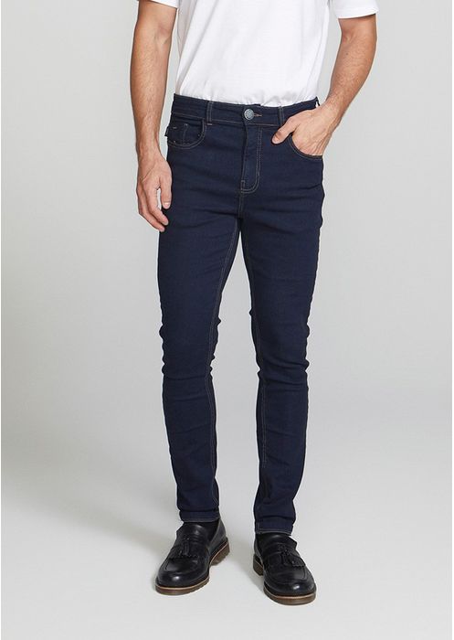 Calça Jeans Masculino Skinny Com Elastano - Azul Escuro