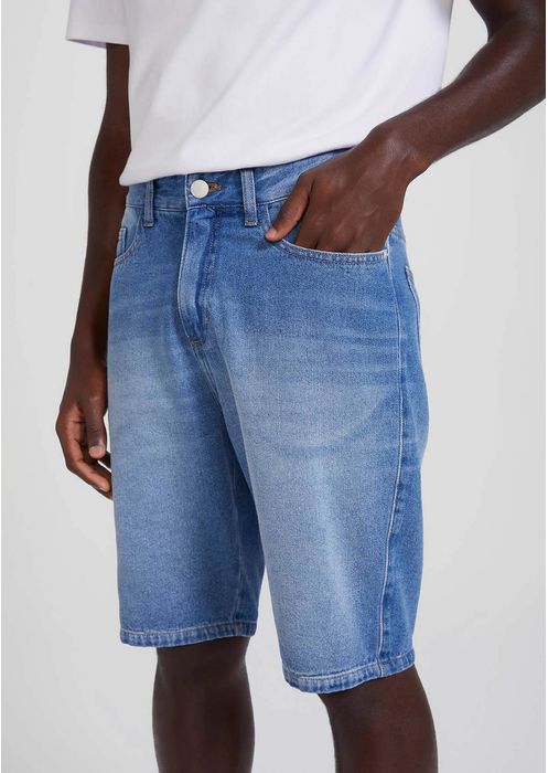 Bermuda Jeans Masculina Taper - Azul Claro
