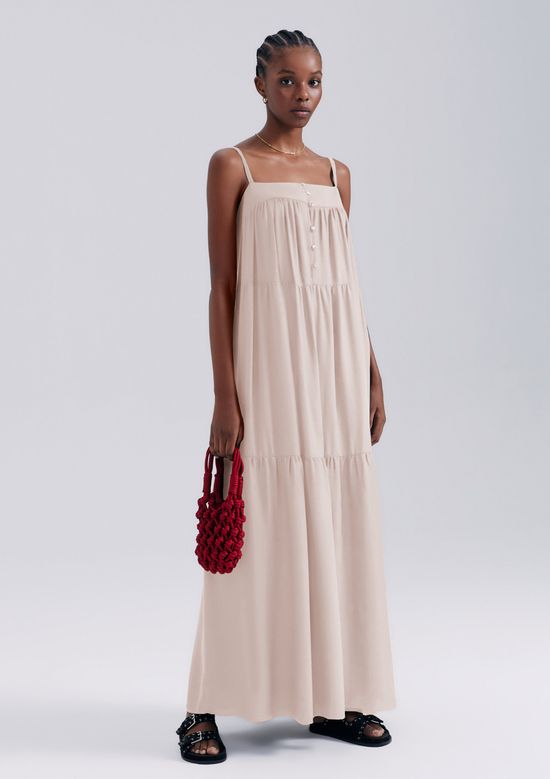 Foto do produto: Vestido Midi Com Recortes - Nude