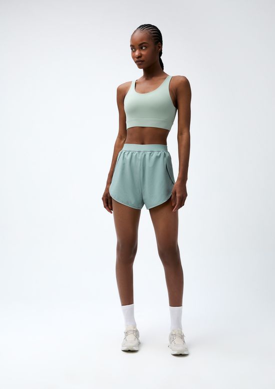 Foto do produto: Shorts Esportivo Feminino Runner Texturizado - Verde