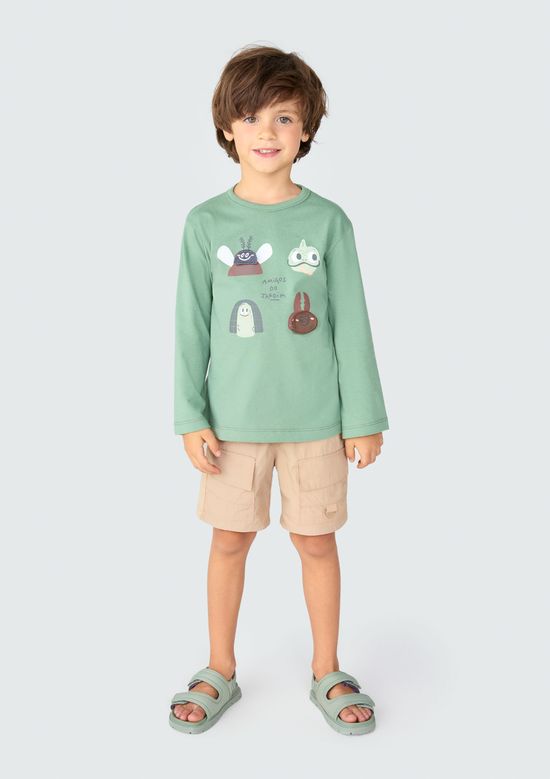 Foto do produto: Camiseta Infantil Menino Toddler Com Estampa Interativa - Verde