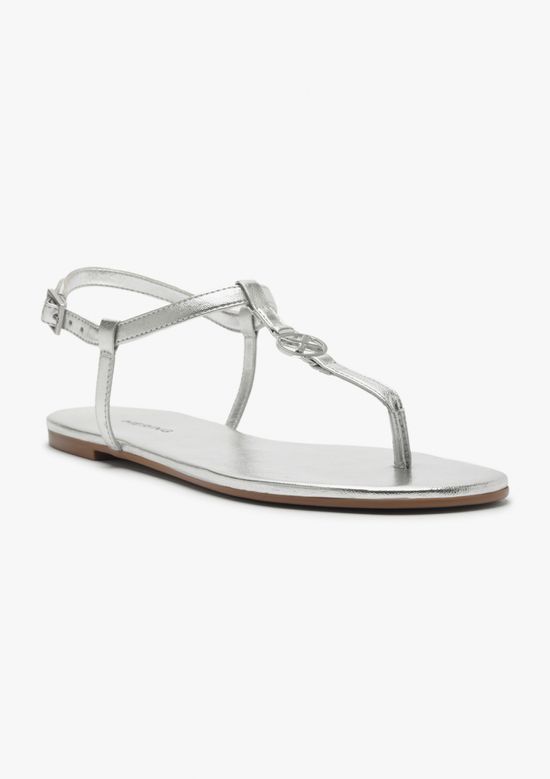 Foto do produto: Sandália Rasteira Feminina Fivela - Prata