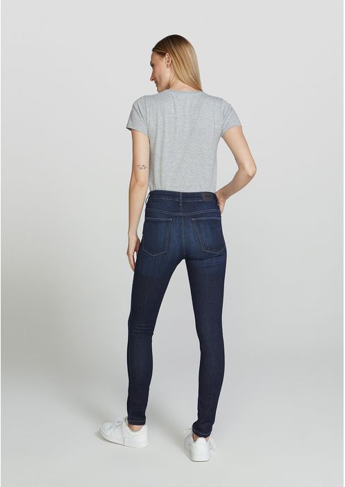Calça Jeans Feminina Cintura Alta Skinny - Azul Escuro