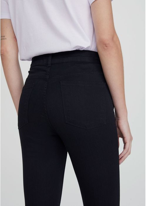 Calça Jeans Feminina Cintura Alta Skinny - Preto