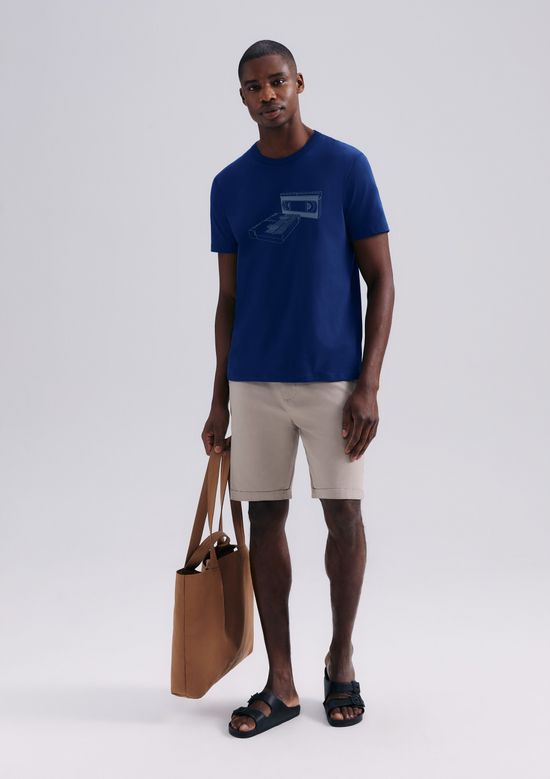 Foto do produto: Camiseta Masculina Manga Curta Com Estampa - Azul