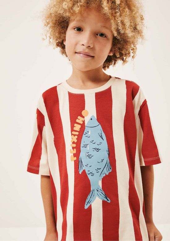 Foto do produto: Camiseta Infantil Unissex Box Estampada Mini Me Hering Kids + Renata Vanzetto - Vermelho