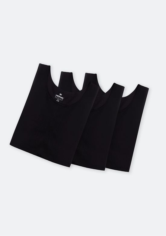 Foto do produto: Kit 3 Regatas Masculinas Slim - Preto
